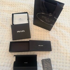 Prada Sunglasses Box + Hard Case +cleaning cloth + extra box + Paper Bag
